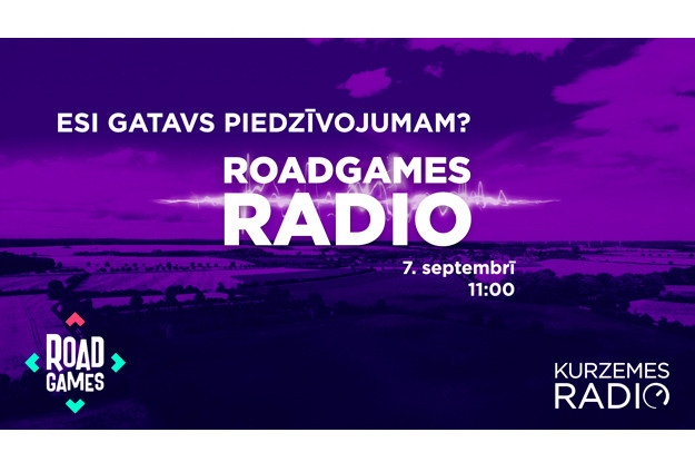 Kurzemes Radio ēterā tiešraide no piedzīvojumu auto orientēšanās spēles "Roadgames"